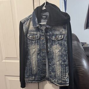 Carbon Denim Jacket with Black Label